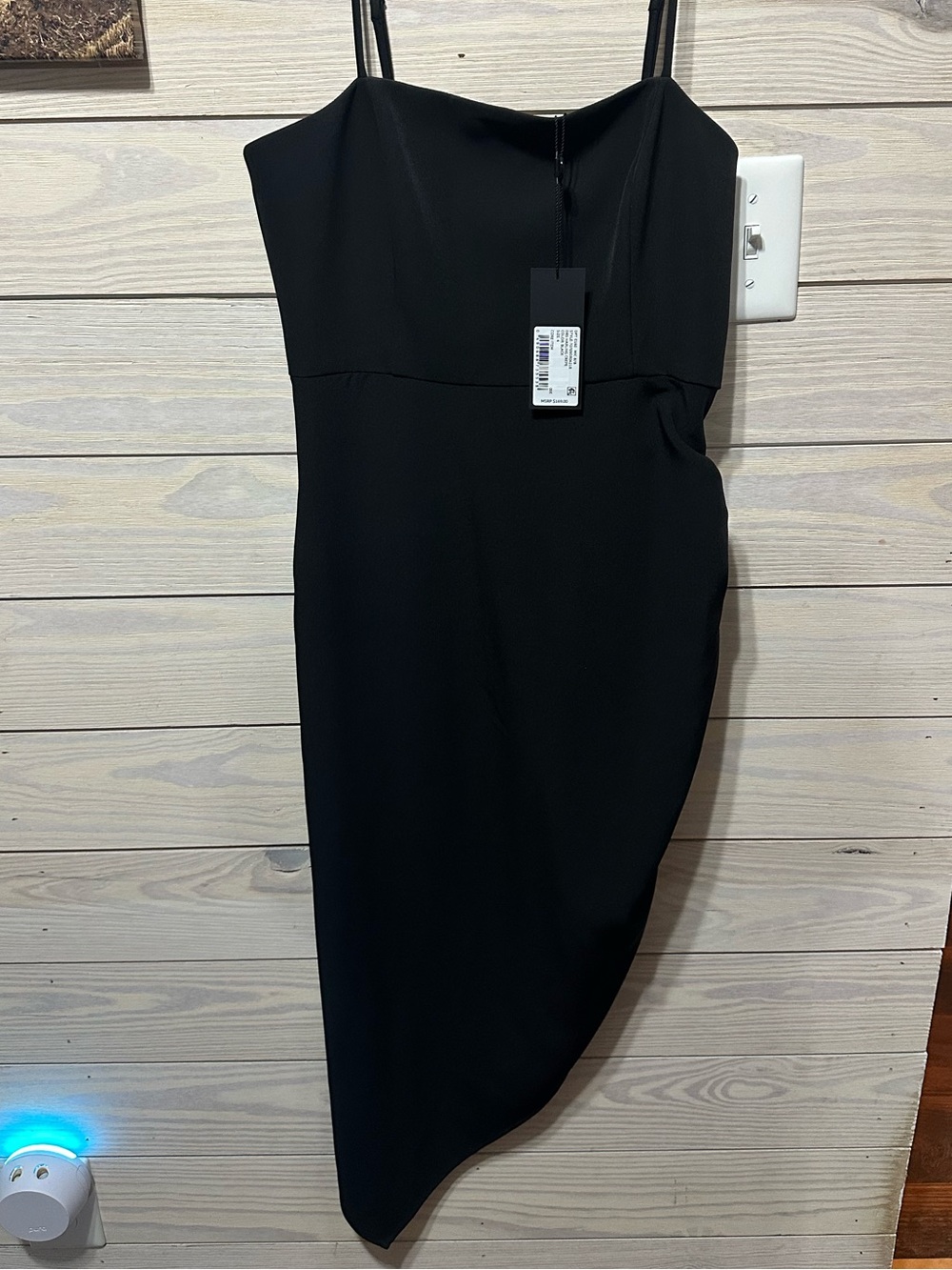 Black Gianni Bini Spaghetti-Strap Asymmetric Dress